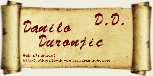 Danilo Duronjić vizit kartica